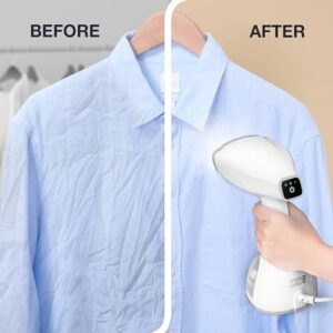 Portable steamer for clothes - 1500W & 10 oz incl. ironing glove & attachments I Clothing steamer handheld I Travel garment steamers Plancha a vapor para ropa Planchas de vaporizador Fabric - Image 3