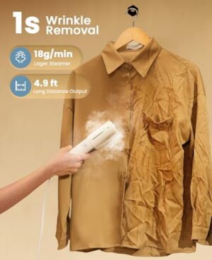 Jack ＆ Rose Dual Voltage Travel Portable Mini Steamer,110-230V,0.9Ib Light,9 * 2.6in Small Mini Travel Size,Steamer Iron 2 in 1,15s Heat-Up,Ceramic Heat Panel,For Global ＆ Europe Traveling - Image 4