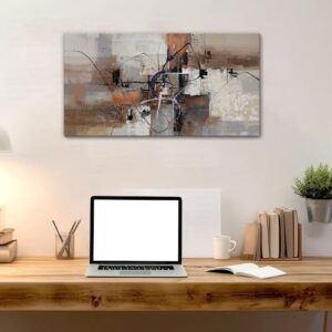 YDYSUNE Abstract Canvas Wall Art, Modern Wall Decor Painting, Brown Room Decorations, Orange Wall Art for Living Room, Bedroom, Office Artwork Wall Decor 20×40IN - Image 7