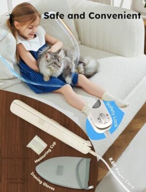 Travel Steamer Iron Portable, Rylena 180° Rotatable Handheld Press Iron for Clothes, Curtains, 2025 LeakProof & Anti-Drip Tech, Fast De-Wrinkle, Crisp Crease, XL Tank, Easy Grip, Apt, Cruise,Dorm - Image 12