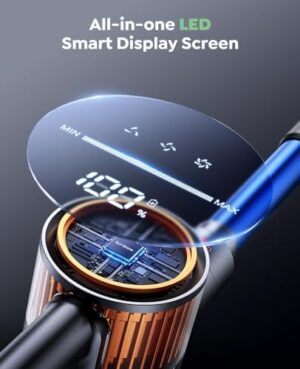 Cordless Vacuum Cleaner, 45Kpa 550W 60Mins Vacuum Cleaners for Home, Stick Vacuum Cordless Rechargeable, Wall Mount Charging, Self-Standing, Household Vacuum for Pet Hair/Carpet/Hardwood Floor(X9) - Image 4