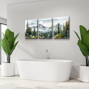 MHARTK66 Wall Art for Living Room Modern Wall Decor for Bedroom Office Decor Abstract Mountain Forest Landscapes Ink Painting 3 Piece Framed Canvas Art Prints Ready to Hang Wall Pictures Home Decor - Image 5