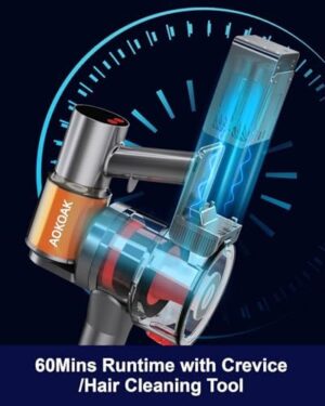 Cordless Vacuum Cleaner with 45Kpa 550W, 60 Mins Runtime Stick Vac with Anti-Tangle Design, Self-Standing, LED Screen, Lightweight Vacuum Cleaners for Home, Pet Hair, Carpet and Hardwood Floor - Image 2