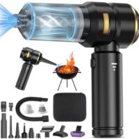 Handheld Vacuum Cordless,22000PA car Vacuum Portable Cordless,4-in-1 Compressed Air Dust Collector with LED Light, Type C Port, Wireless Mini Portable Hand Vacuums Blower for Home, Pet(Black)