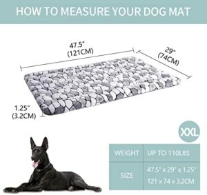 VANKEAN Dog Crate Pad Bed Mat Reversible (Warm & Cool), Soft Pet Sleeping Mat Dog Bed for Crate Suitable for Small to XX-Large Dogs and Cats, Machine Washable Crate Beds, Grey Stone Pattern - Image 2