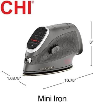 CHI Mini Steam Iron for Clothes, Sewing, Crafting and Travel with Titanium Infused Ceramic Soleplate, 1000 Watts, XL 10’ Cord, 3-Way Auto Shutoff, Portable, Vacation Essentials, Black (13120) - Image 8