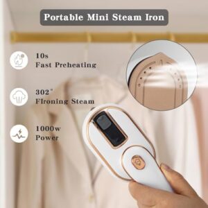Steamer Iron For Clothes Travel Mini: Handheld Size Portable Fabric Clothing Steamers Small Hand Garment Electric Steam Ironing Machine For Clothes Travel College Dorm Home Essentials-White - Image 3