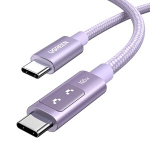 UGREEN Uno USB C to USB C Cable 100W Fast Charging Cable Type C Charging Cord with LED Display for iPhone 16/16 Plus/16 Pro/16 Pro Max/15, MacBook Pro/Air, iPad Pro/Air, Galaxy S24 Ultra 6.6FT Purple