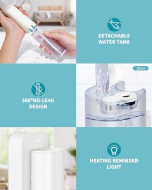 Travel Steamer for Clothes, Portable Steamer & Iron 2 in 1,Travel Size Mini Garment Steamer, 1.3lbs Only, 10s Heat Up, Large Heat Panel, 15mins Continous Steam, Small Handheld Steamer for Home Office - Image 8
