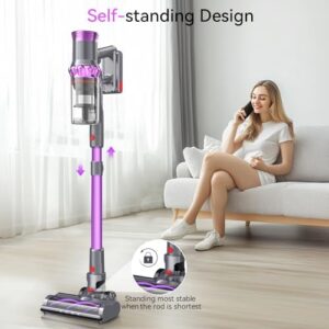 Cordless Vacuum Cleaner, 550W 45Kpa Vacuum Cleaners for Home, Stick Vacuum with Touch Screen, Up to 50 Min, Self-Standing, Lightweight, Rechargeable Cordless Vacuum for Hardwood Floor, Carpet,Pet Hair - Image 7