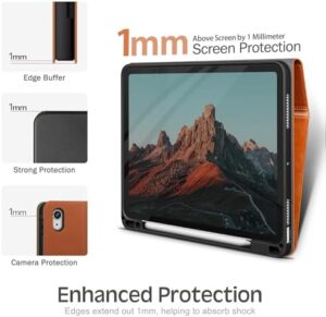 KingBlanc Case for iPad Air 11-inch (M3 2025/M2 2024) 7th/6th Generation, iPad Air 5th/4th Gen (10.9", 2022/2020) with Pencil Holder, PU Leather Smart Cover, Auto Wake/Sleep, Multi-Angle Stand, Brown - Image 5