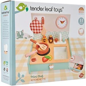 Tender Leaf Toys - Mini Chef Kitchenette - Foldable Portable Wooden Kitchen with Accessories for Pretend Cooking – Develops Social, Creative and Imaginative Skills - Learning Role Play - Age 3+ - Image 4