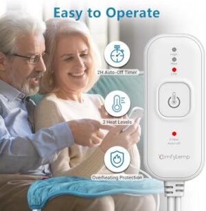 Comfytemp Weighted Heating Pad for Back & Cramps, Mothers Day Gifts, Birthday Gifts for Mom Dad Women Men, 2.2lb Electric Neck Shoulder Heat Pad for Pain Relief, FSA HSA Eligible, 2H Auto-Off, 12x24 - Image 5