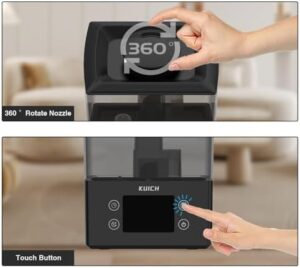 Air Humidifiers for Bedroom and Baby, Home & Plants - KUICH 2.4L Cool Mist Humidifiers for Nursery, 26db Quiet Top Fill Air Humidifier Lasts Up to 30 Hours, Auto Shut-Off, Easy to Fill and Clean,Black - Image 4