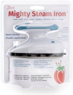 Dritz Notions 653380 Mighty Travel Steam Iron, White - Image 2