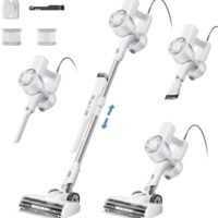 FABULETTA 23Ft Corded Stick Vacuum, 600W Power Stick Vacuum with Telescopic Alloy Tube, 6 in 1 Ultra- Light Corded Vacuums Cleaner Converts to a Hand Vacuums, Great for Pet Hair & Hard Floor