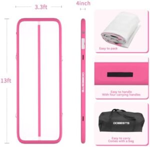 DOBESTS Air Mat Tumble Track, Inflatable Gymnastics Tumbling Mat 6.6ft/10ft/13ft/16ft/20ft, Training Mat with Electric Air Pump for Home/Gym Use - Image 2