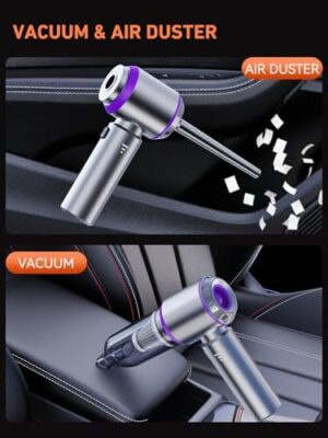 Vacuum/Air Duster 80,000RPM Super Power Mini Car Vacuum Cleaner 4-in-1 air Blower Gun Air Duster & Air Blower & Pump Hand Electric air Duster Handheld dust Blower Blower Cordless (Purple) - Image 2