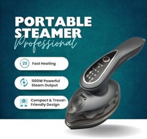 Iron and Steamer for Clothes – 2 in 1 Travel Design with 90° Rotatable Head – Dual Steam & Dry Modes – Fast 25s Heat-Up – Ideal for Home, Office and Travel (Gray) - Image 3