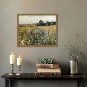 XMMPOT Wildflower Canvas Wall Art: Framed Wall Art for Living Room- Vintage Nature Botanical Bathroom Wall Decor Prints 12"x15" - Image 3