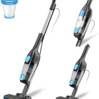 Corded Stick Vacuum Cleaner, 20000pa Powerful Suction Stick Vacuum with 16Ft Cord, 2 in 1 Lightweight Vacuum Cleaner for Hard Floor Pet Hair - Blue