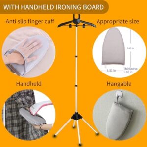 Foldable Garment Steamer Stand with Ironing Gloves for Clothes,Adjustable Steamer Rack with Two Clips for Suit Shirt Overcoat Vest,Steam Iron Stand for Bedroom Cloakroom,Steamer Hanger for Travel - Image 5