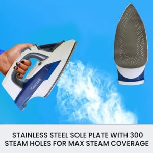 Kenmore Digital Steam Iron - Electric Plancha With Steamer For Clothes, Ironing & Steaming Garment Vertically, Stainless Steel Soleplate, 9 Fabric Presets, 1725 Watt, 3-Way Anti-Drip & Auto Shut Off - Image 3