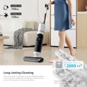 W10 16KPA Cordless Wet Dry Vacuum Cleaner with Self Cleaning, Vacuum and Mop, Long Runtime Wet Dry Vacuum Mop All in One with Edge to Edge Cleaning for Hard Floor, Carpets, 8.8 lbs - Image 3