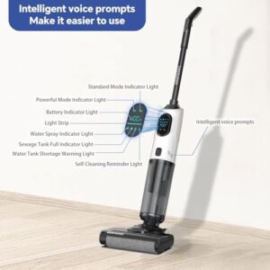 SWEEPBIRD C1 Wet Dry Vacuum Cleaner Cordless, Hardwood Floors Cleaner for Multi-Surface Cleaning with Smart Control & Self-Cleaning System, for Hardwood Tile Floor & Carpet - Image 7