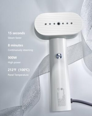 G6 Steamer for Clothes Portable 2-in-1 Travel Steamer Iron, 0.7lbs, 10 Min Continuous Steam, 900W, White - Image 2