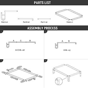 pettycare Elevated Outdoor Dog Bed - Dog Cots beds for Medium Dogs, Waterproof Raised Dog Bed Easy to Assemble, Cooling Elevated Dog Bed with Teslin Mesh, Durable, Non Slip, Up to 40 lbs,Green - Image 7