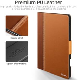 KingBlanc Case for iPad Air 11-inch (M3 2025/M2 2024) 7th/6th Generation, iPad Air 5th/4th Gen (10.9", 2022/2020) with Pencil Holder, PU Leather Smart Cover, Auto Wake/Sleep, Multi-Angle Stand, Brown - Image 7