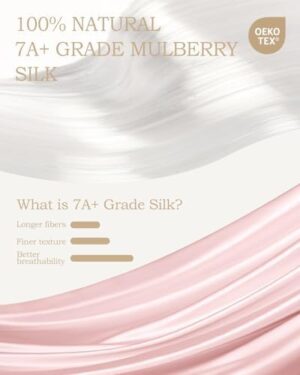 THXSILK 100% Mulberry Silk Sheet Set, 7A+ Silk Sheet Set Soft Breathable, Luxury Bedding (1 Flat Sheet, 1 Fitted Sheet, 2 Pillow Shams) California King, Charming Pink - Image 2