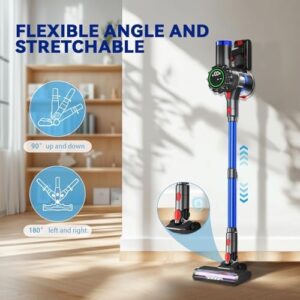 Cordless Vacuum Cleaner, Stick Vacuum with Powerful Suction, 45Mins Runtime Vacuum Cleaners for Home with Touch Screen, Anti-tangle and 1.5L Dust Cup, Vacuum Cleaners for Pet Hair/Carpets/Hard Floors - Image 3