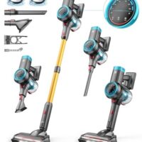 Cordless Vacuum Cleaner, 550W/45Kpa Vacuum Cleaners for Home with Self-Standing, MAX 60Mins Vacuum with LED Display, Anti-Tangled Stick Vacuum, Lightweight Vacuum Cleaner for Carpet/Pet Hair