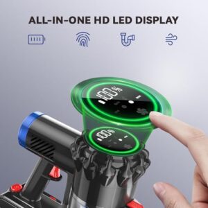 Cordless Vacuum Cleaner, Stick Vacuum with Powerful Suction, 45Mins Runtime Vacuum Cleaners for Home with Touch Screen, Anti-tangle and 1.5L Dust Cup, Vacuum Cleaners for Pet Hair/Carpets/Hard Floors - Image 4