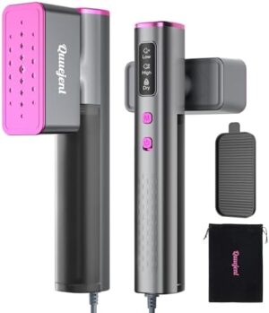 Travel Steamer for Clothes - Dual Voltage 100V-240V Handheld Steamer & Iron 2 in 1, LED Display, 15s Heat Up, 150ml Large Water Tank, Travel Size Perfect for Global & Europe Travel