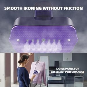 Steamer for Clothes, Portable Travel Steamer for Clothes Mini, Steamer & Iron 2 In 1, Handheld Garment Steamer 1000W, 15s Heat Up, 100ML Water Tank, LCD Display, Rotatable Clothing Steam Iron (Purple) - Image 6