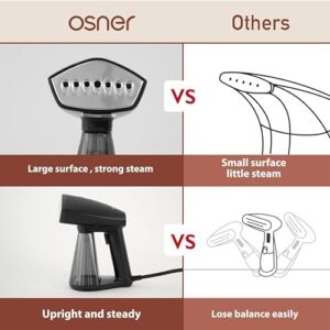 Osner Handheld Garment Steamer for clothes, 1450W Quick Heat Auto-trigger, Compact Travel Steamer, Clothes Steamer, Fabric Wrinkle Remover with Lint Brush Steam Nozzle (Black) - Image 8