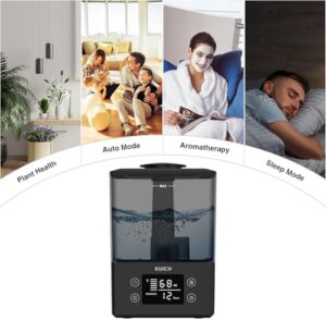 Air Humidifiers for Bedroom and Baby, Home & Plants - KUICH 2.4L Cool Mist Humidifiers for Nursery, 26db Quiet Top Fill Air Humidifier Lasts Up to 30 Hours, Auto Shut-Off, Easy to Fill and Clean,Black - Image 7