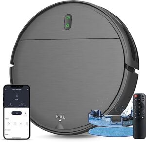 MAMNV Robot Vacuum and Mop Combo, WiFi/App, Vacuum and Mop Robot with Schedule, 2 in 1 Mopping Robot Vacuum with Watertank and Dustbin, Self-Charging, Slim, Ideal for Hard Floor, Pet Hair, Carpet