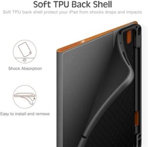 KingBlanc Case for iPad Air 11-inch (M3 2025/M2 2024) 7th/6th Generation, iPad Air 5th/4th Gen (10.9", 2022/2020) with Pencil Holder, PU Leather Smart Cover, Auto Wake/Sleep, Multi-Angle Stand, Brown - Image 8