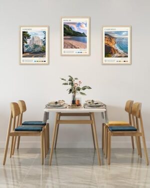 HesenDot Natural OAK Wood Yosemite National Park Framed Wall Art,12x16in Natural Scenery Canvas Wall Print,Classic Urban Landmark Wall Decor for Living Room,Bedroom,Office Gallery Gifts Set of 1 - Image 7