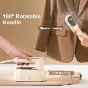 Travel Steamer for Clothes Portable Rotary Garment Iron 1200W Small Travel Steam Iron for Home, Dorm, College, 150ml Water Tank, Foldable Wrinkle Remover - Image 2