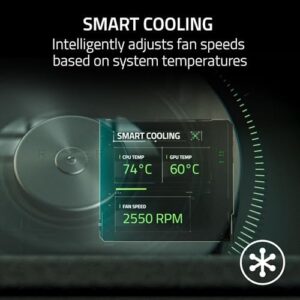 Razer Laptop Cooling Pad: Adaptive Smart - Intelligent Fan Control - Airtight Pressure Chamber - Fits Most Laptops & Macbooks 14” to 18" - Preset & Custom Fan Curves - 3 Port USB Type A - Chroma RGB - Image 2