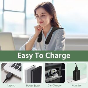 Neck Heating Pad, Cordless Heated Neck Wrap, Portable Heating Pad Mini for Shoulder Pain Relief, Muscle Stiffness 4 Heating Levels, Travel(Black) - Image 6