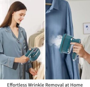 Portable Handheld Steamer Iron for Clothes – 1000W Fast Heat-up, Travel Garment Steamer & Iron 2-in-1, Compact Wrinkle Remover for All Fabrics, Mini Steamer for Home & Travel (Green) - Image 2