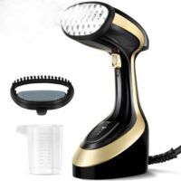 Handheld Garment Steamer for Clothes 1800W: Upgraded Leak-proof Design, Strong Penetrating Steam, 2 in 1 Fabric Wrinkle Remover with Lint Brush - Portable Steamer for Home Mothers Day Gifts