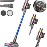 Cordless Vacuum Cleaner, 550W/45Kpa Strong Suction Vacuum Cleaners for Home, Up to 55 Mins Runtime Stick Vacuum with LED Display, Anti-Tangle Lightweight Vacuum for Pet Hair/Hardwood Floor/Carpet