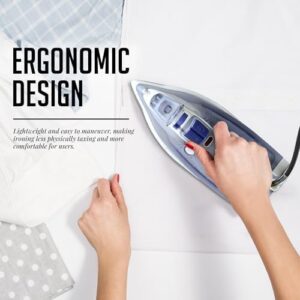 OVENTE Steam Iron for Clothes, 1200W Lightweight Steamer with Non-Stick Ceramic Soleplate, Precision Thermostat Dial, Auto Shutoff, Self-Cleaning, Anti-Drip and 11.83oz Water Tank, Blue IRNL77BL - Image 5